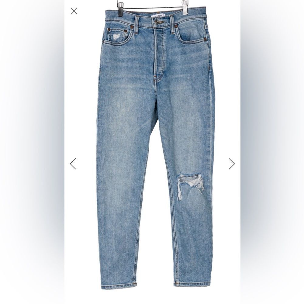 Re/Done Light Blue Distressed skinny Jeans